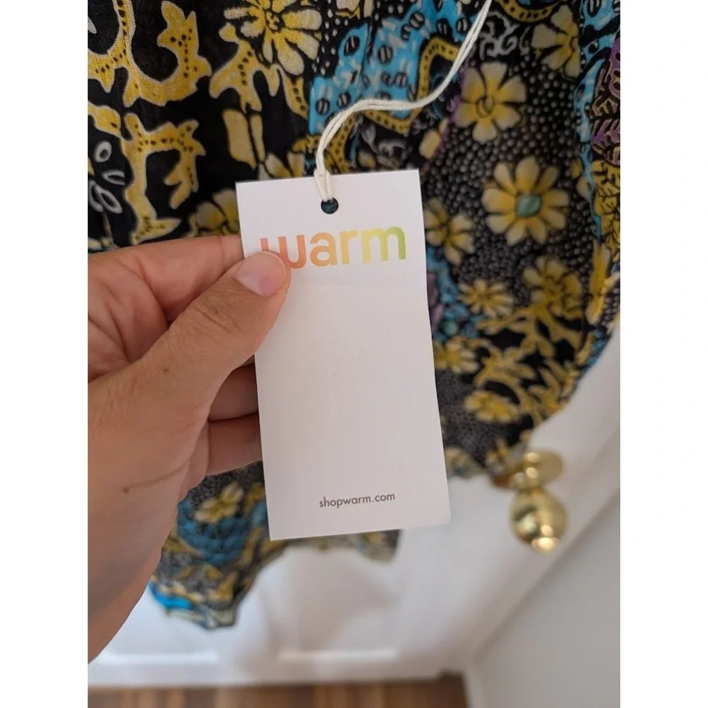 The Warm Store 100% Cotton Romper Women's Size 1 Sm Long Sleeve‎ Tie Back Boho